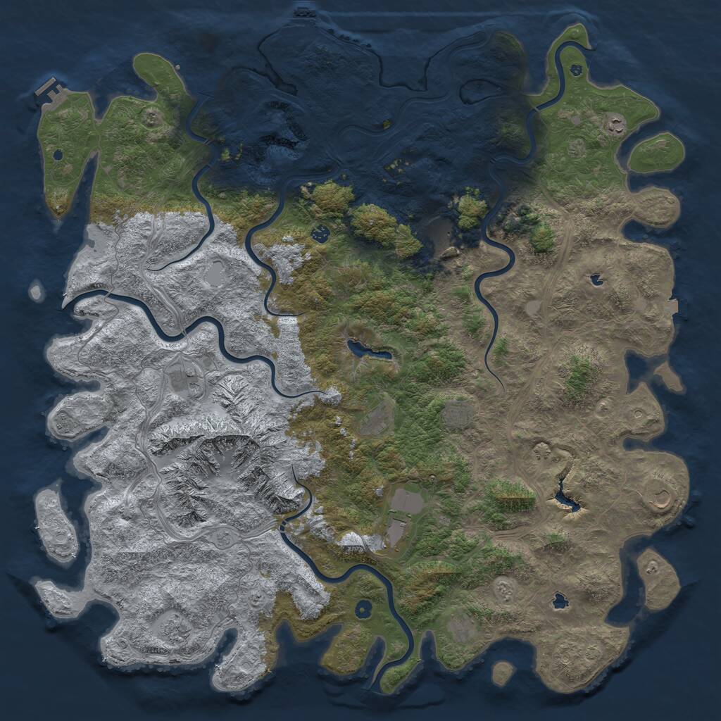 Rust Map: Procedural Map, Size: 6000, Seed: 6198544, 17 Monuments