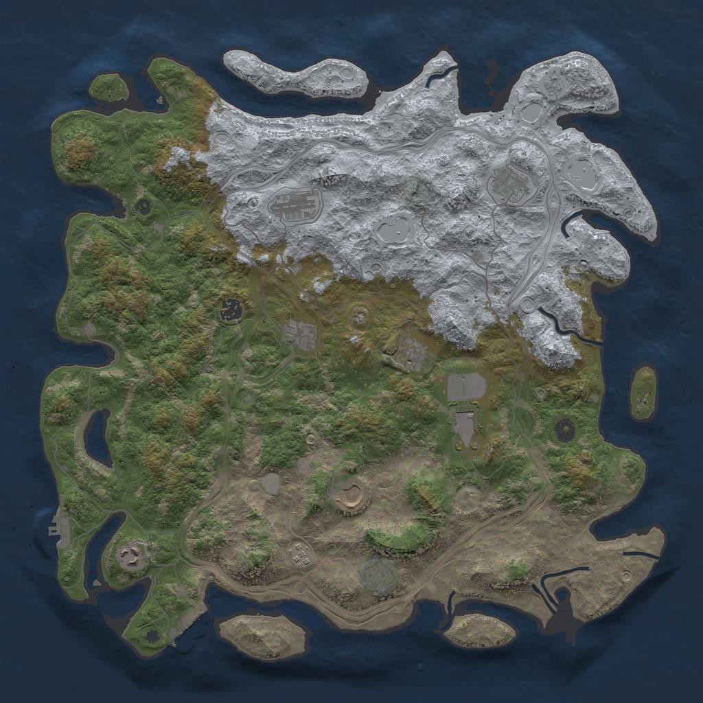 Rust Map: Procedural Map, Size: 4700, Seed: 321390947, 19 Monuments