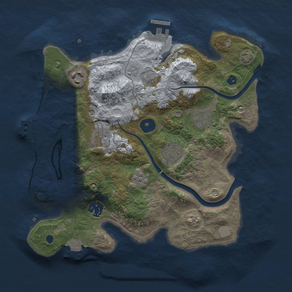 Rust Map: Procedural Map, Size: 3000, Seed: 2013714519, 12 Monuments
