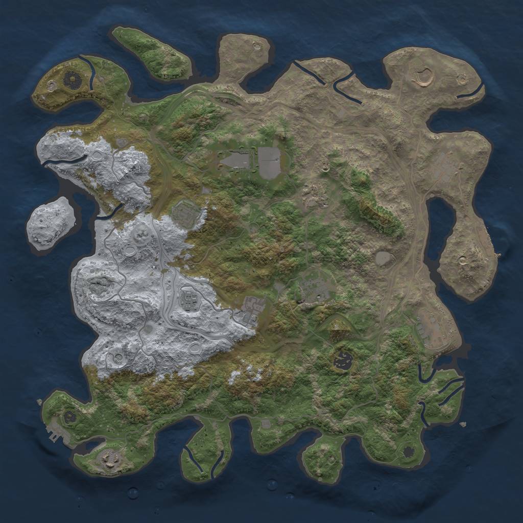 Rust Map: Procedural Map, Size: 4250, Seed: 2214, 19 Monuments