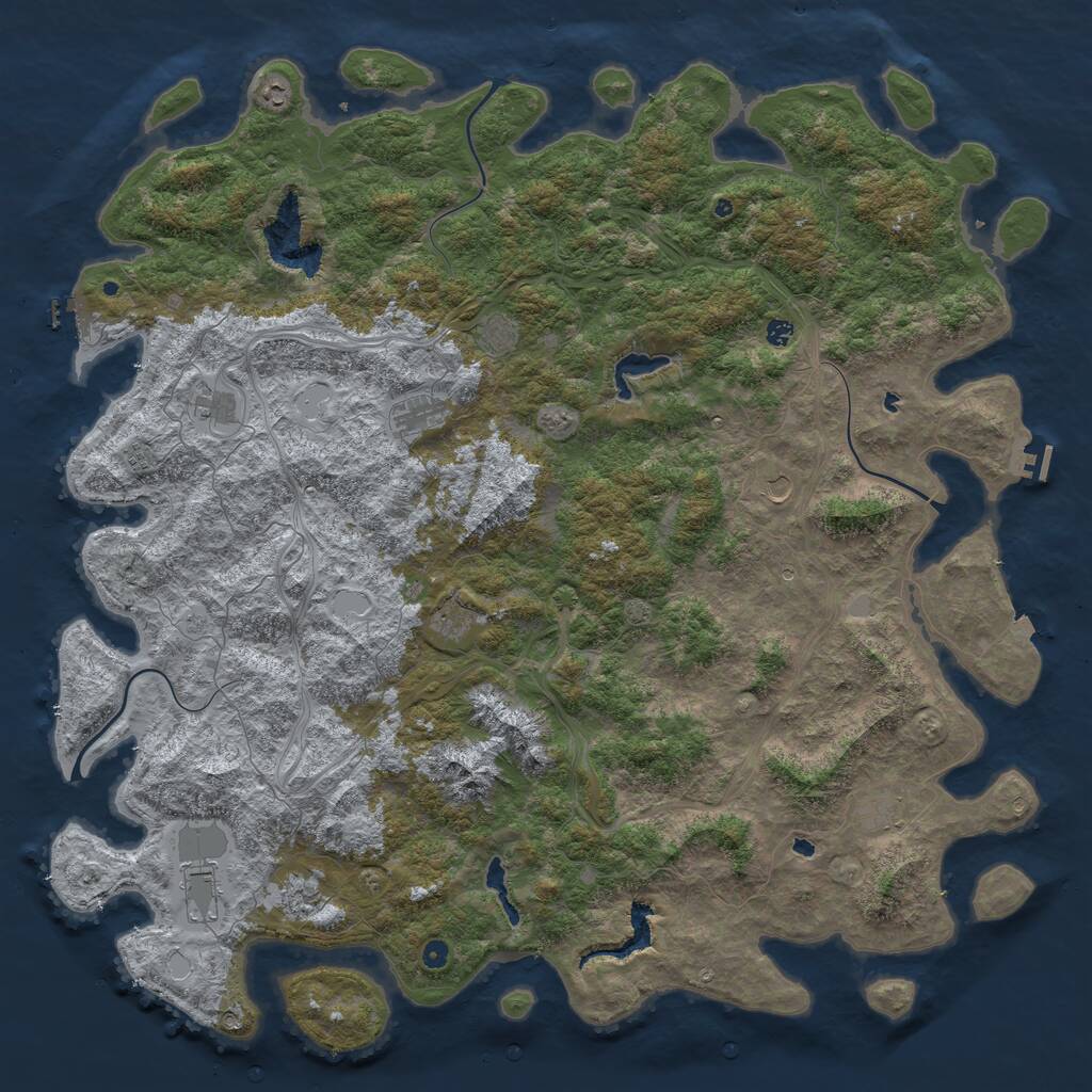Rust Map: Procedural Map, Size: 6000, Seed: 1563431, 17 Monuments