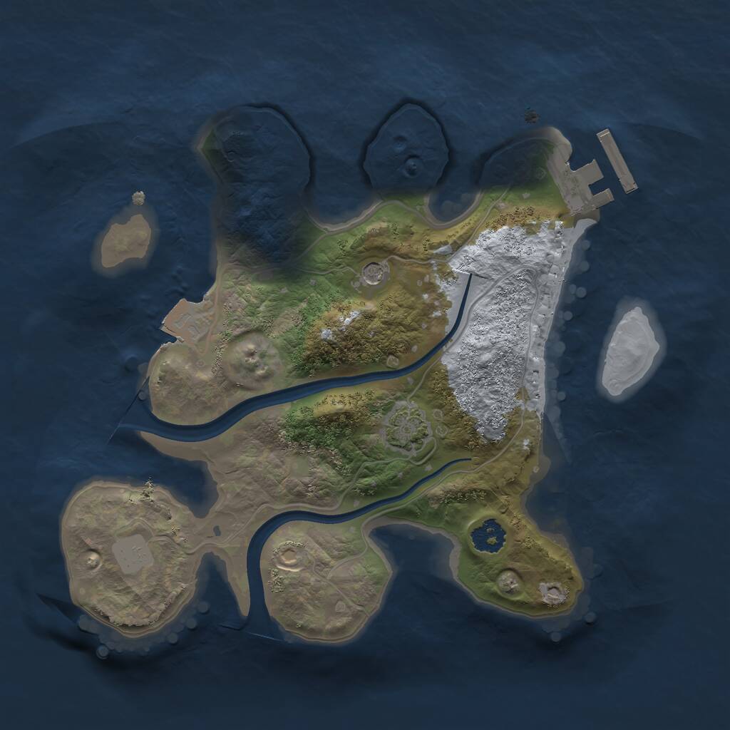 Rust Map: Procedural Map, Size: 2200, Seed: 1465, 4 Monuments