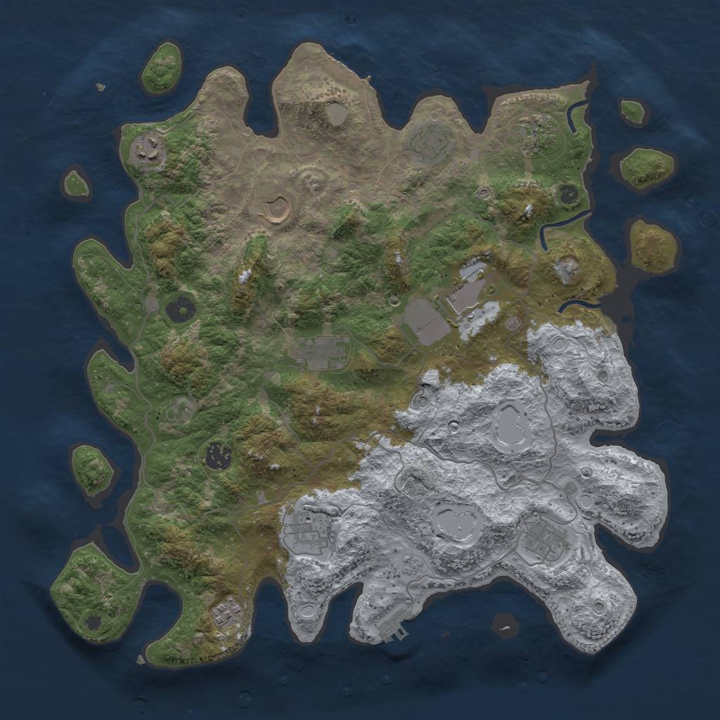 Rust Map: Procedural Map, Size: 4000, Seed: 175, 19 Monuments