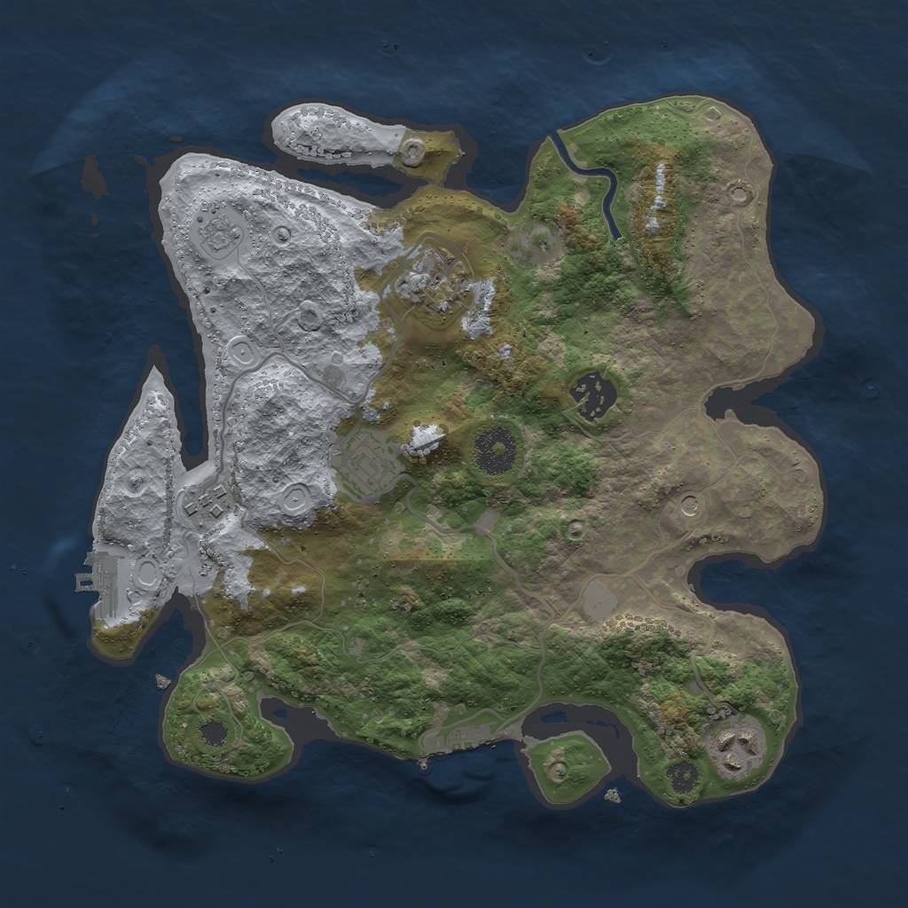 Rust Map: Procedural Map, Size: 3000, Seed: 1008649615, 14 Monuments