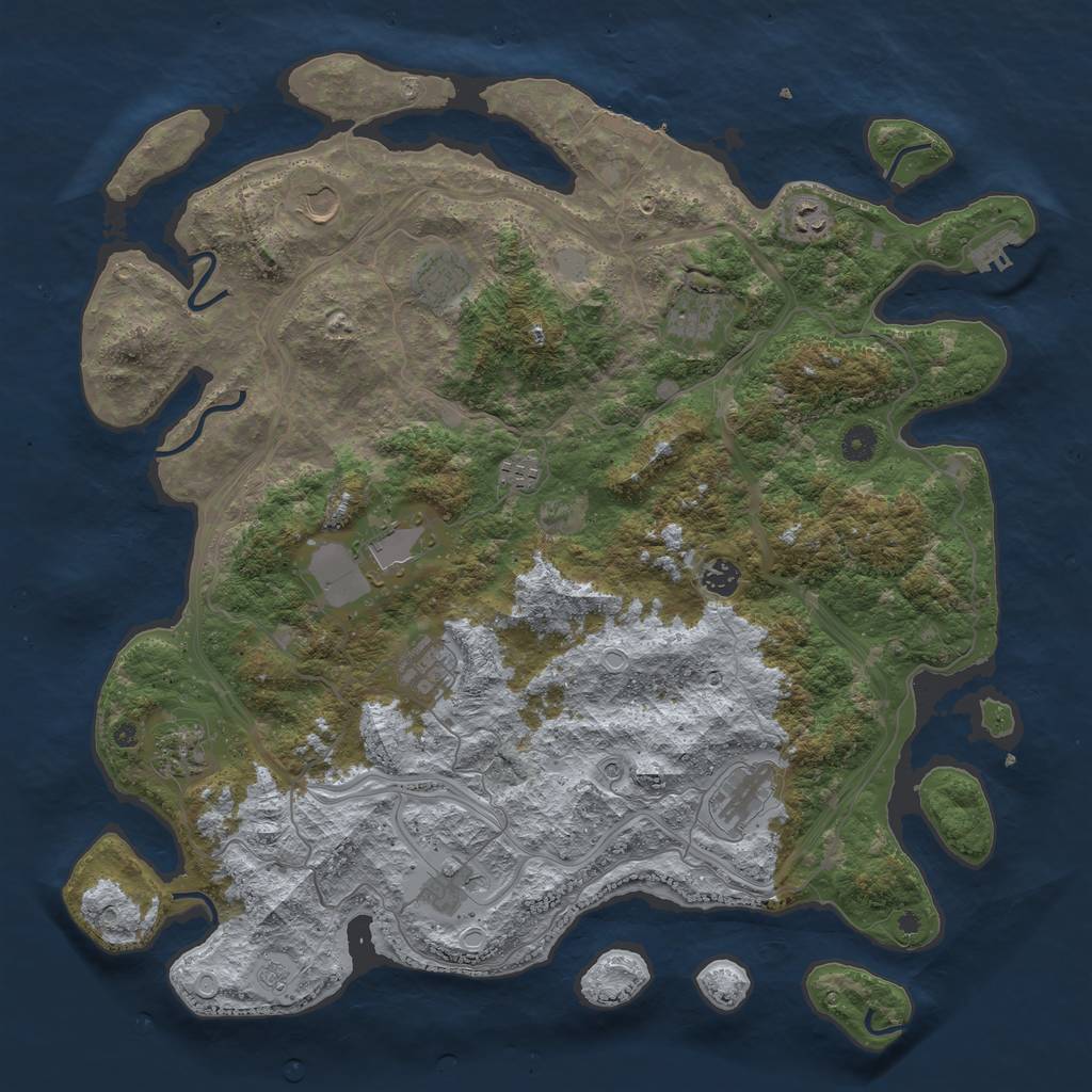 Rust Map: Procedural Map, Size: 4500, Seed: 55643753, 20 Monuments