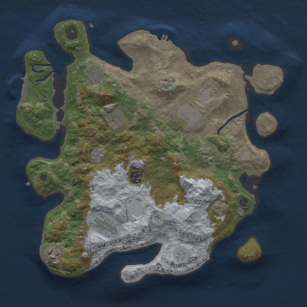 Rust Map: Procedural Map, Size: 3500, Seed: 13179006, 17 Monuments