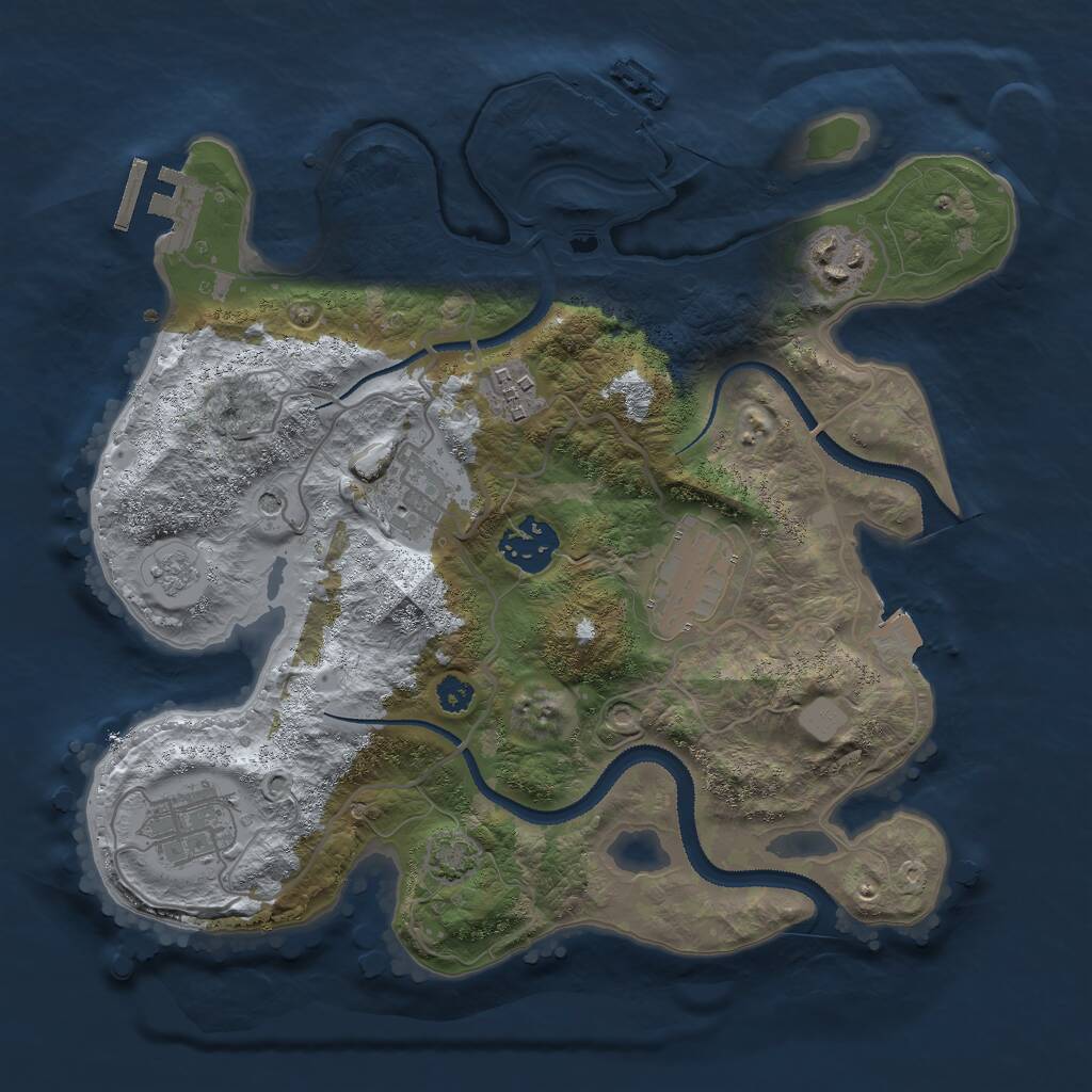 Rust Map: Procedural Map, Size: 3000, Seed: 1542023545, 12 Monuments