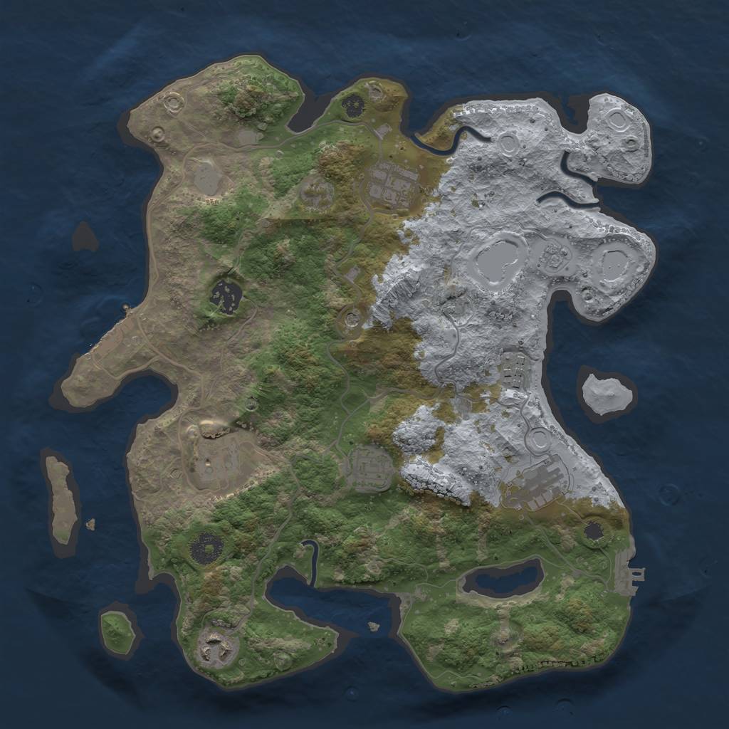 Rust Map: Procedural Map, Size: 3400, Seed: 68, 16 Monuments