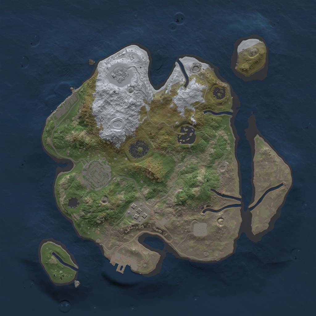 Rust Map: Procedural Map, Size: 2500, Seed: 532248, 11 Monuments