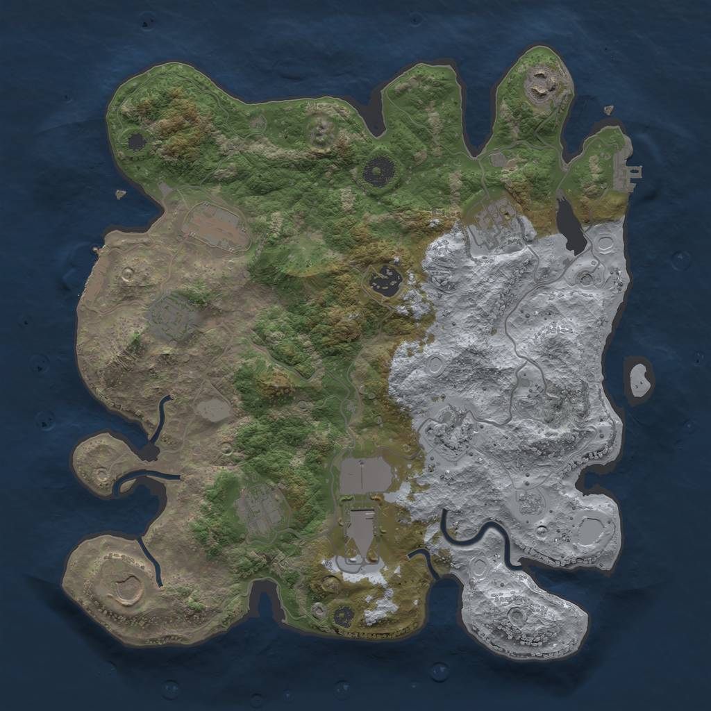 Rust Map: Procedural Map, Size: 3500, Seed: 81354, 18 Monuments