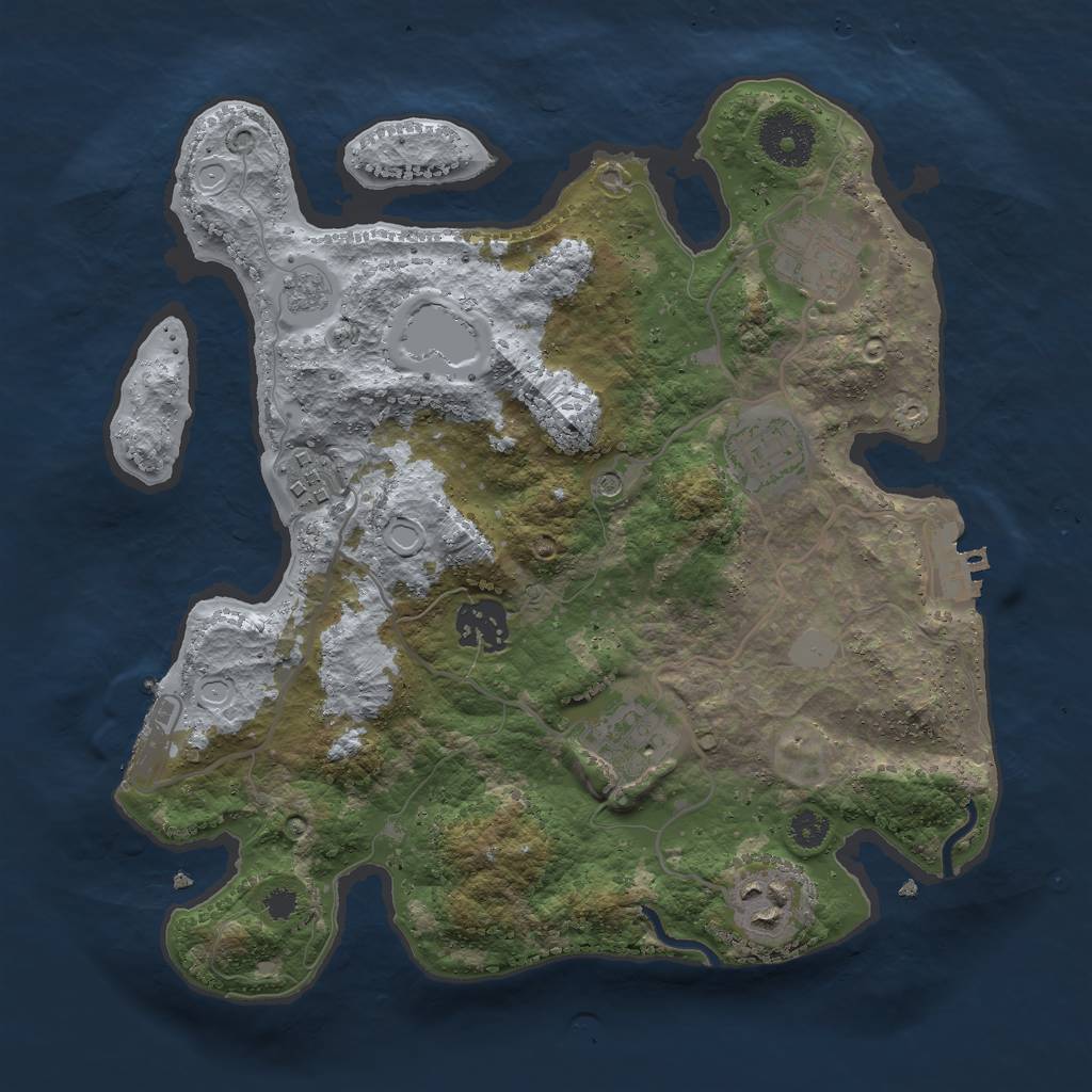 Rust Map: Procedural Map, Size: 3000, Seed: 87662, 15 Monuments