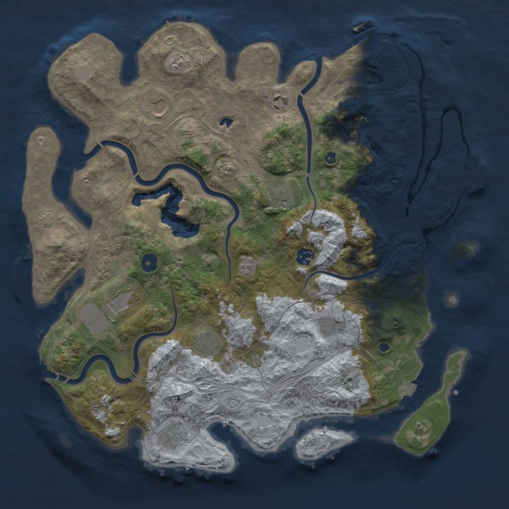Rust Map: Procedural Map, Size: 4300, Seed: 56, 15 Monuments