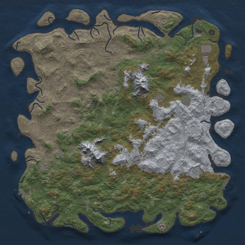 Rust Map: Procedural Map, Size: 6000, Seed: 9685, 20 Monuments
