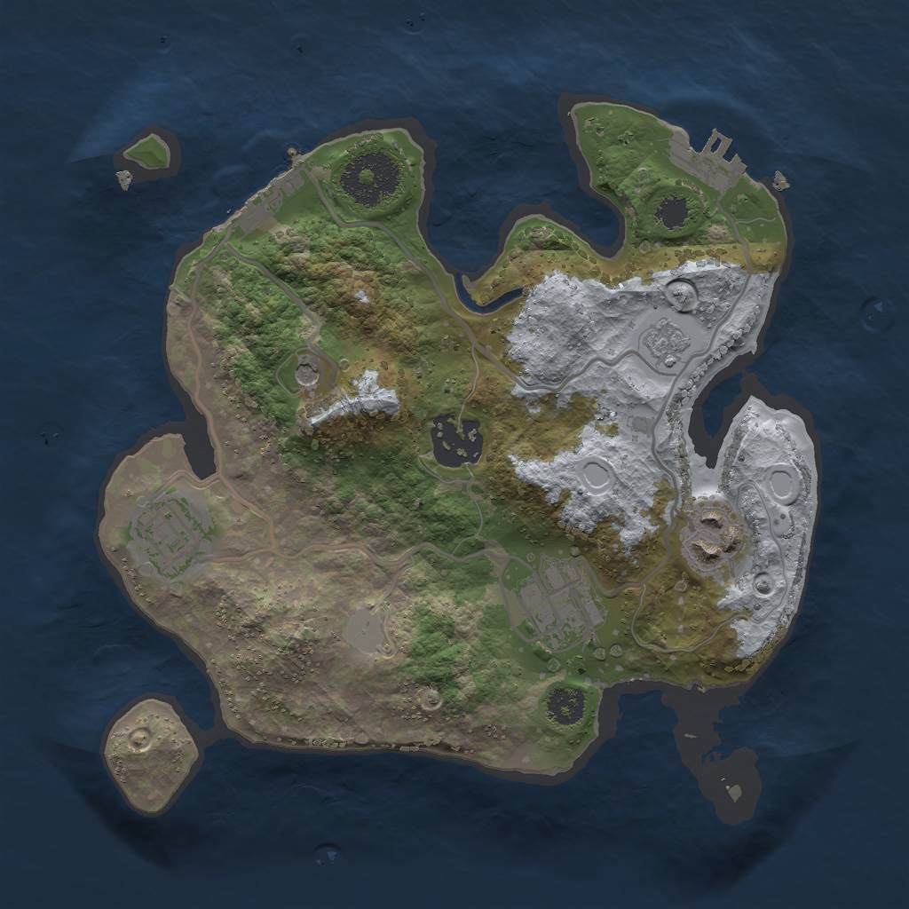 Rust Map: Procedural Map, Size: 2500, Seed: 156210268, 13 Monuments
