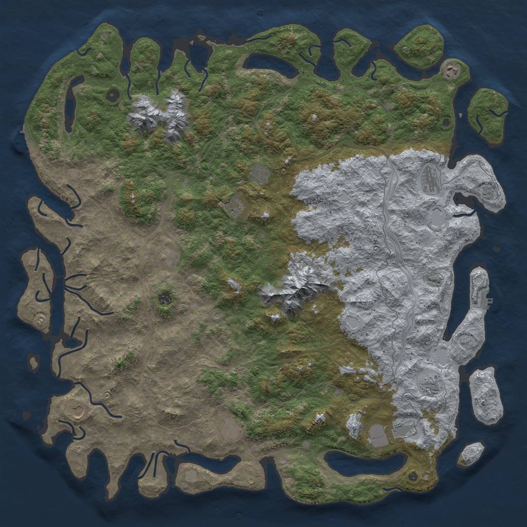 Rust Map: Procedural Map, Size: 6000, Seed: 1412458, 20 Monuments