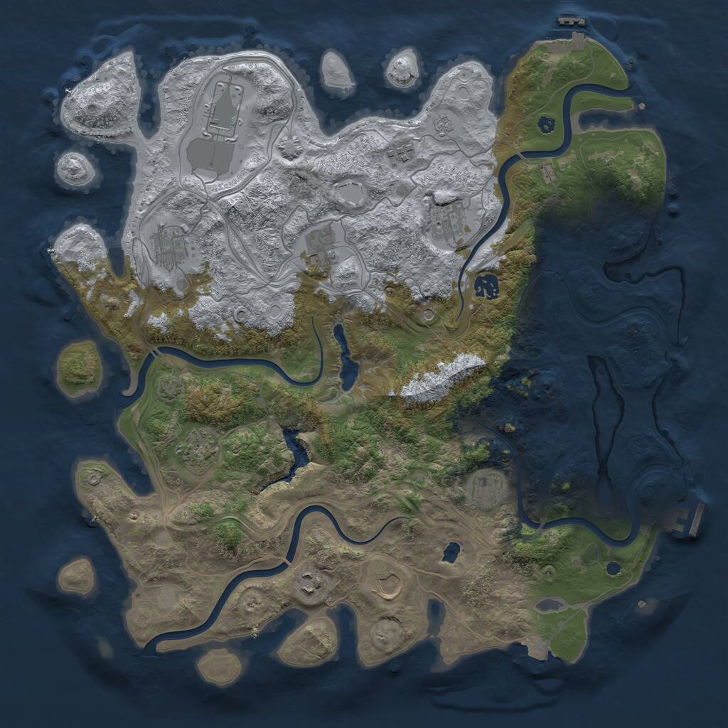 Rust Map: Procedural Map, Size: 4250, Seed: 298955561, 16 Monuments