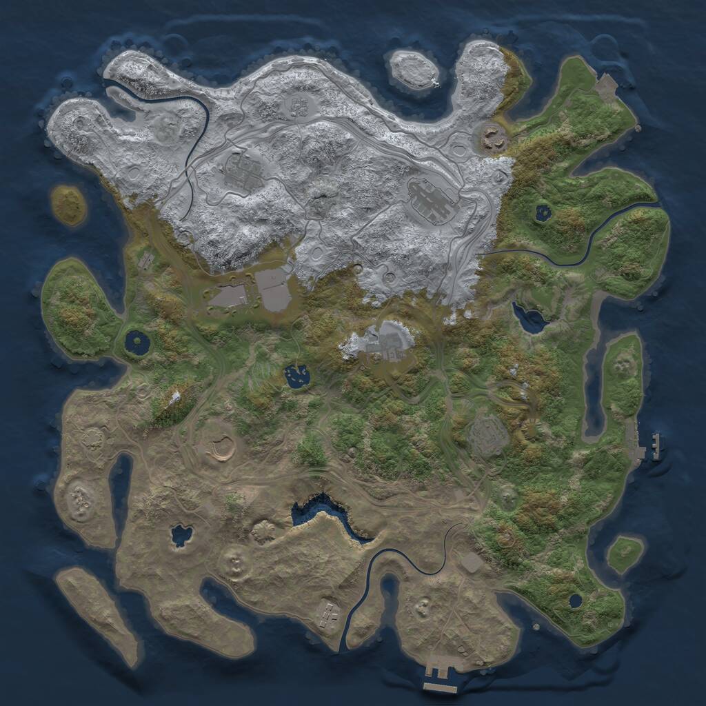 Rust Map: Procedural Map, Size: 4250, Seed: 663732676, 15 Monuments