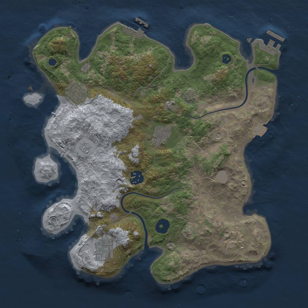 Rust Map: Procedural Map, Size: 3250, Seed: 1255555, 11 Monuments