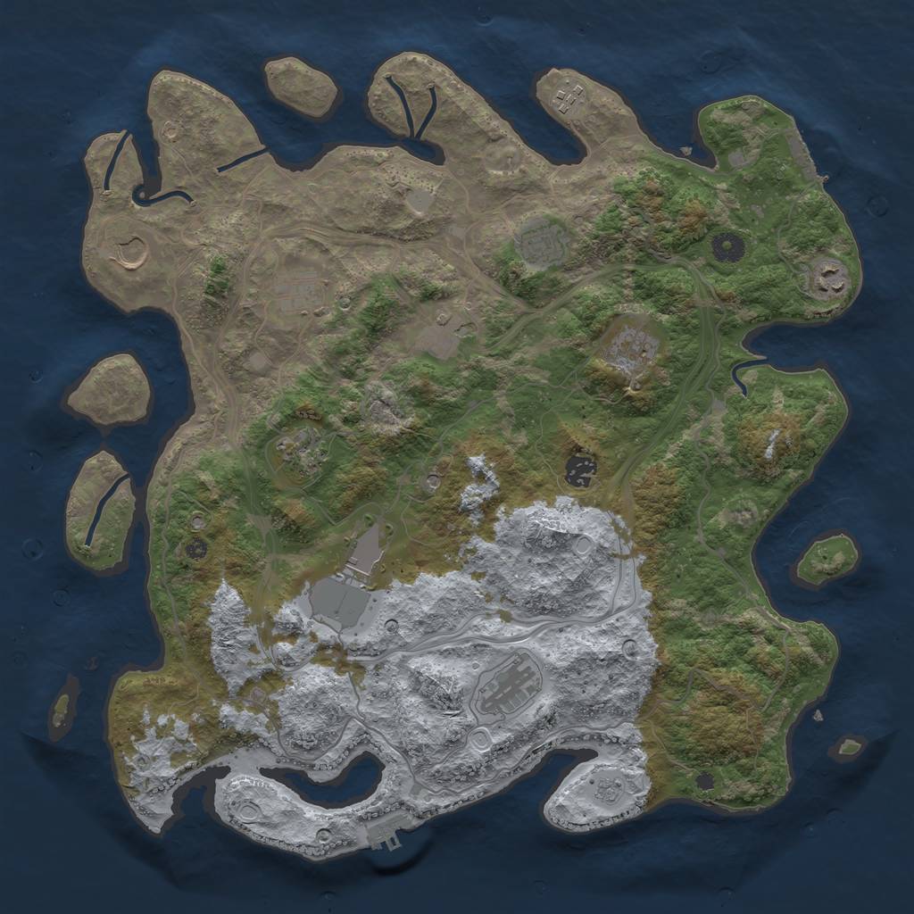 Rust Map: Procedural Map, Size: 4250, Seed: 1804798193, 20 Monuments