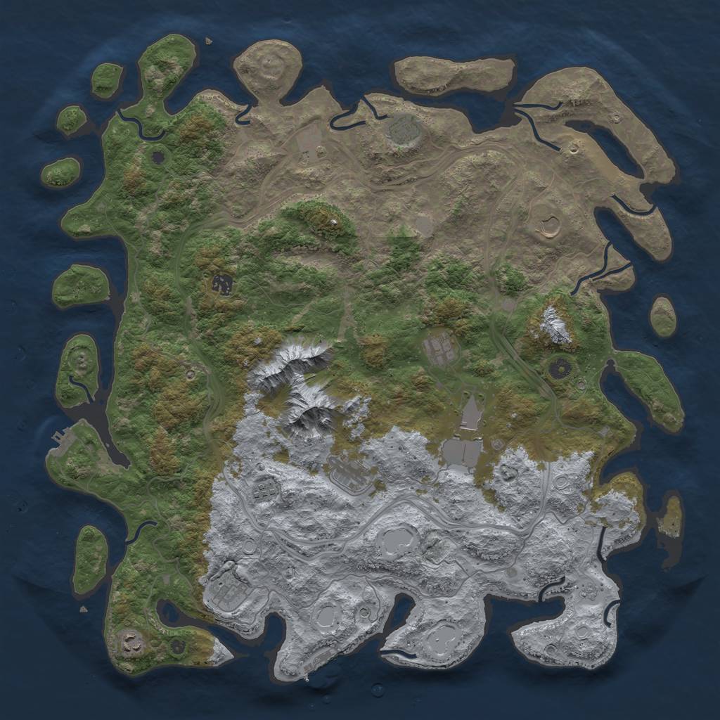 Rust Map: Procedural Map, Size: 5000, Seed: 93269087, 19 Monuments