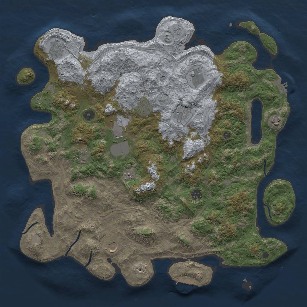 Rust Map: Procedural Map, Size: 4350, Seed: 1832127361, 19 Monuments