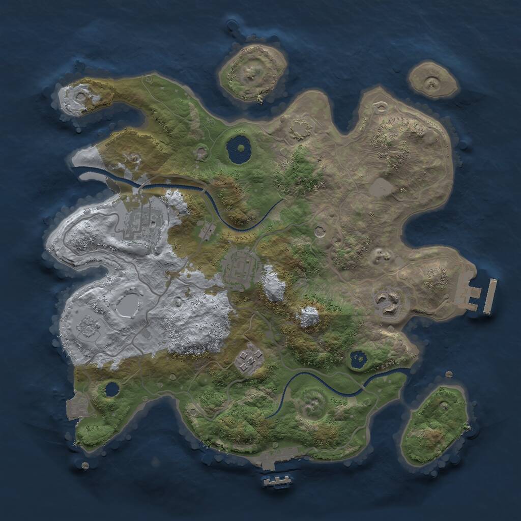 Rust Map: Procedural Map, Size: 2950, Seed: 123456, 10 Monuments