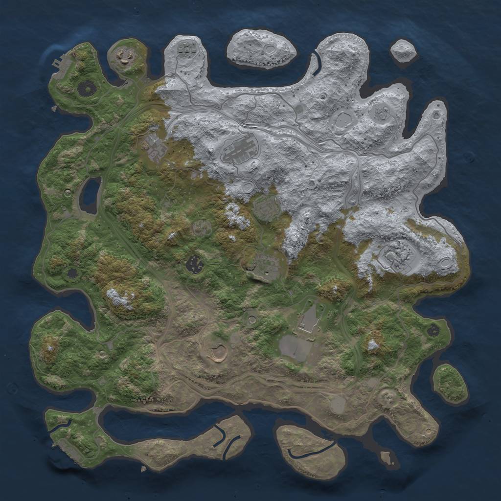 Rust Map: Procedural Map, Size: 4250, Seed: 45641334, 19 Monuments
