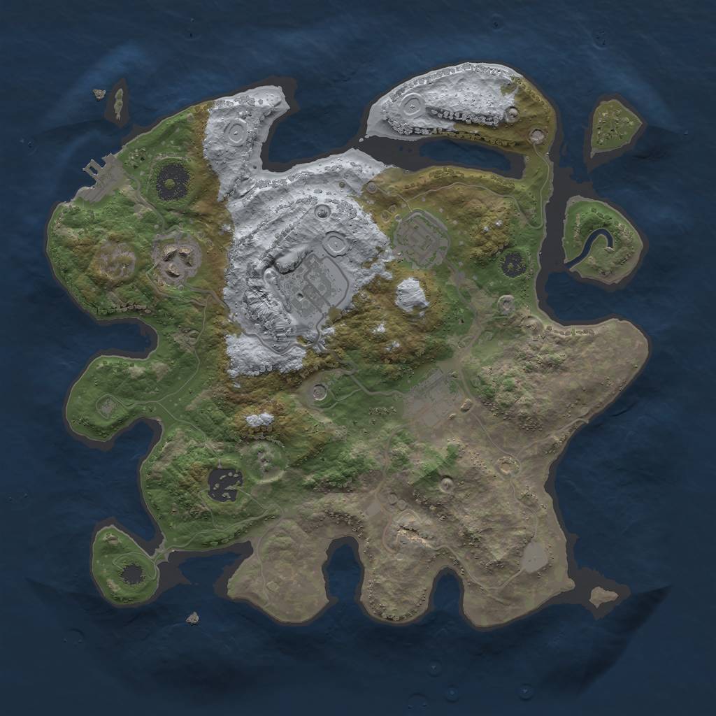 Rust Map: Procedural Map, Size: 3000, Seed: 681452682, 12 Monuments