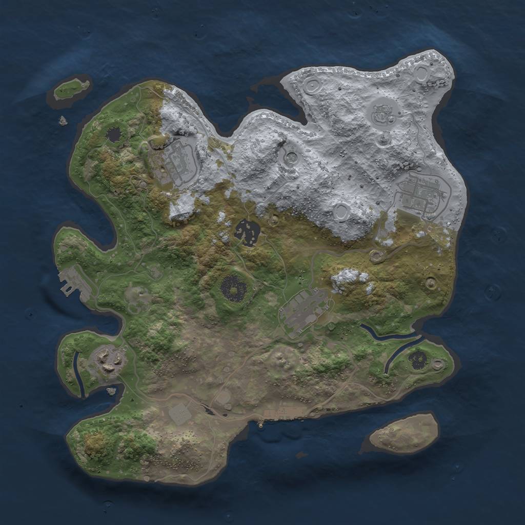 Rust Map: Procedural Map, Size: 3000, Seed: 1457893293, 14 Monuments