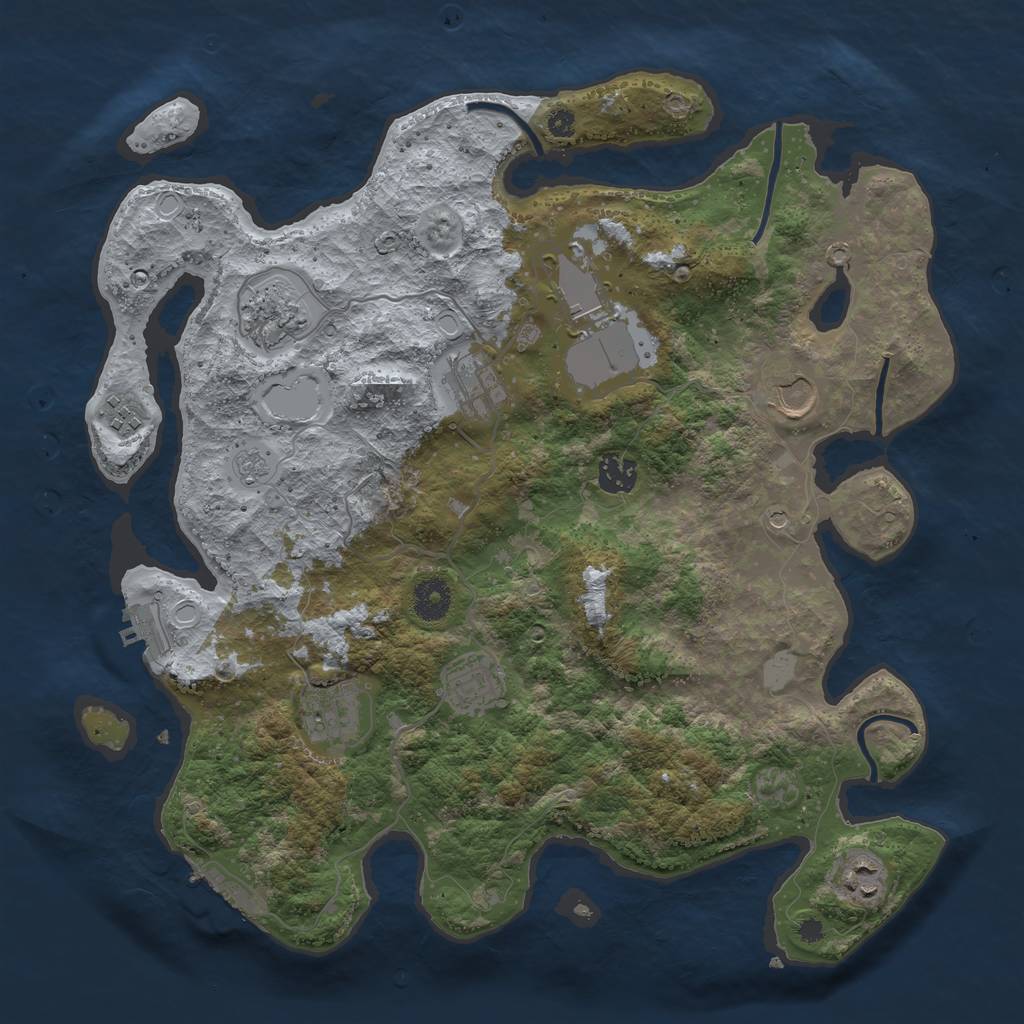 Rust Map: Procedural Map, Size: 3750, Seed: 29526063, 18 Monuments