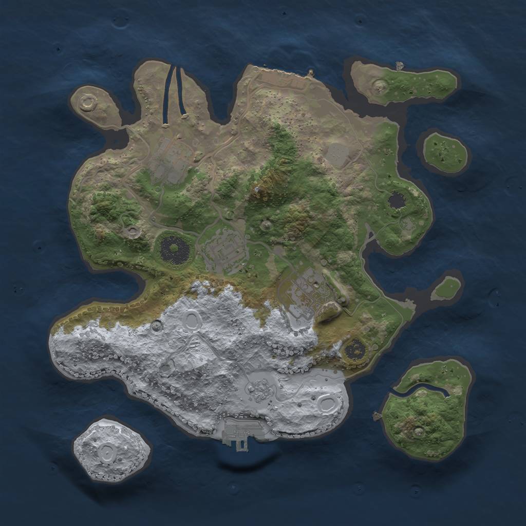 Rust Map: Procedural Map, Size: 2700, Seed: 1224354225, 11 Monuments