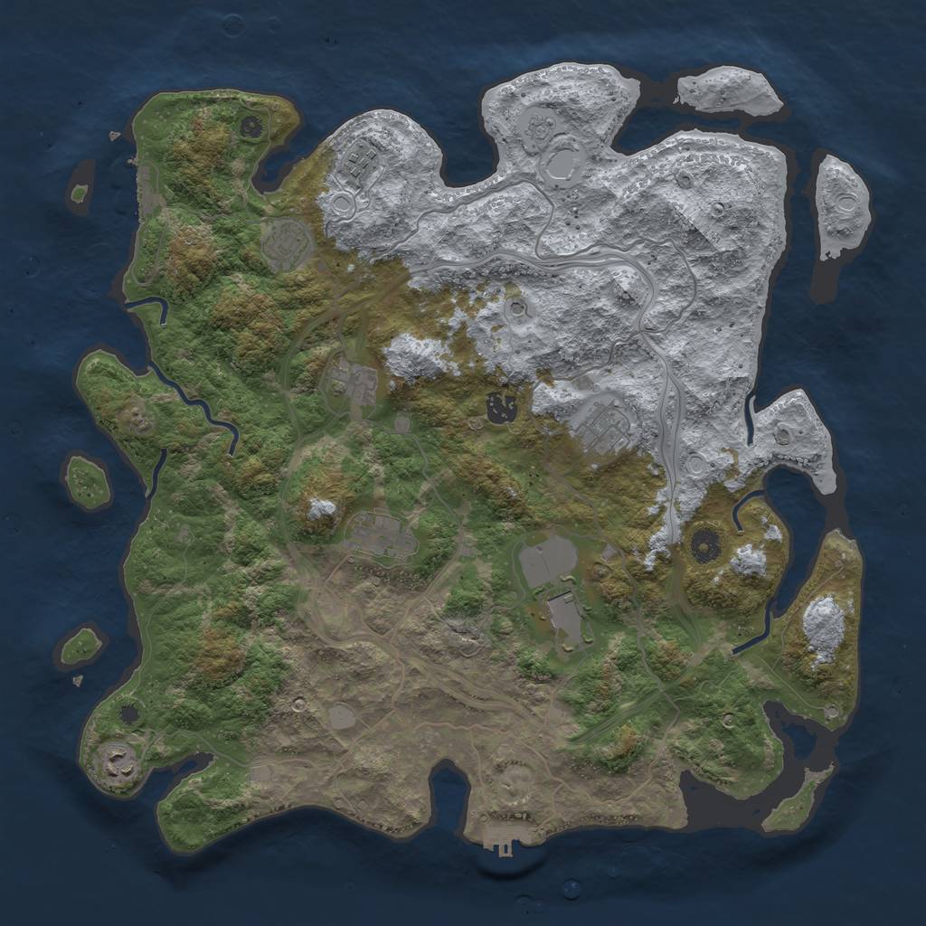 Rust Map: Procedural Map, Size: 4250, Seed: 42335717, 17 Monuments