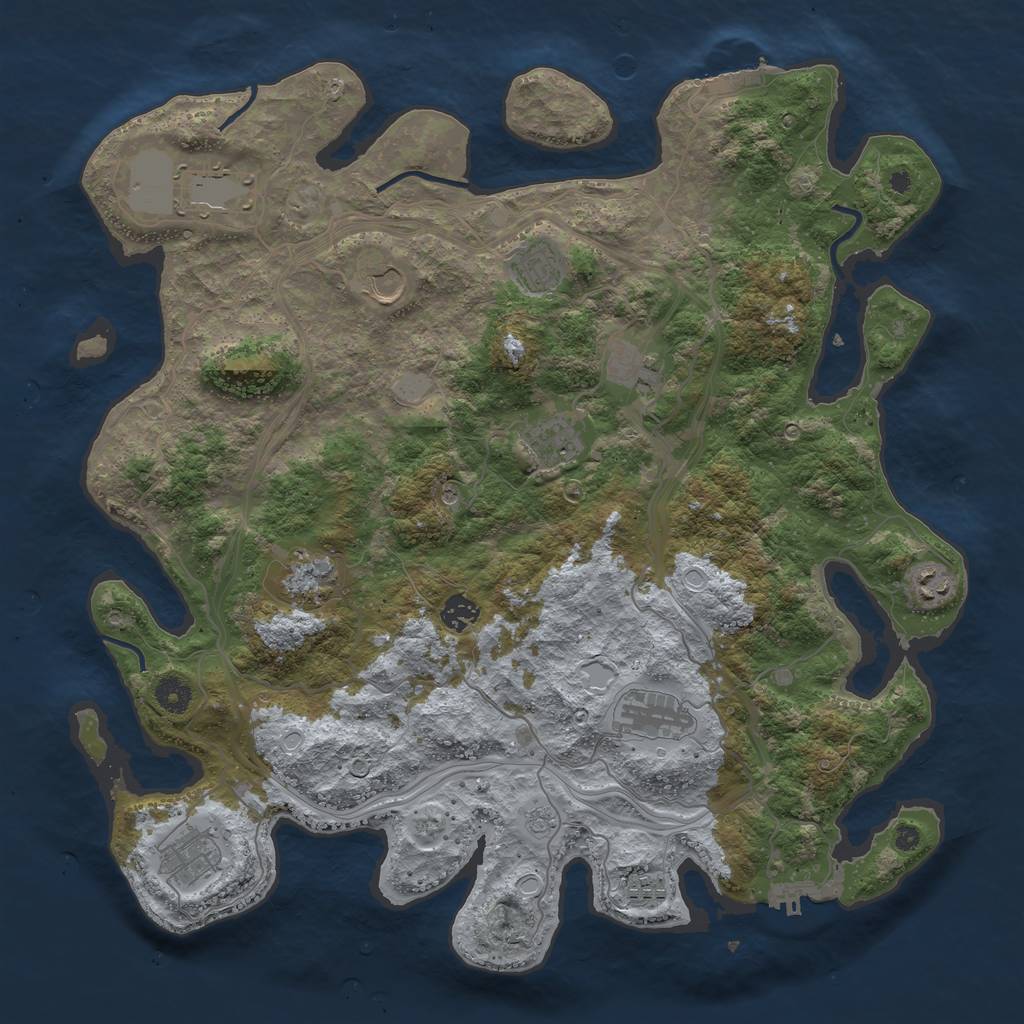 Rust Map: Procedural Map, Size: 4250, Seed: 186264390, 20 Monuments