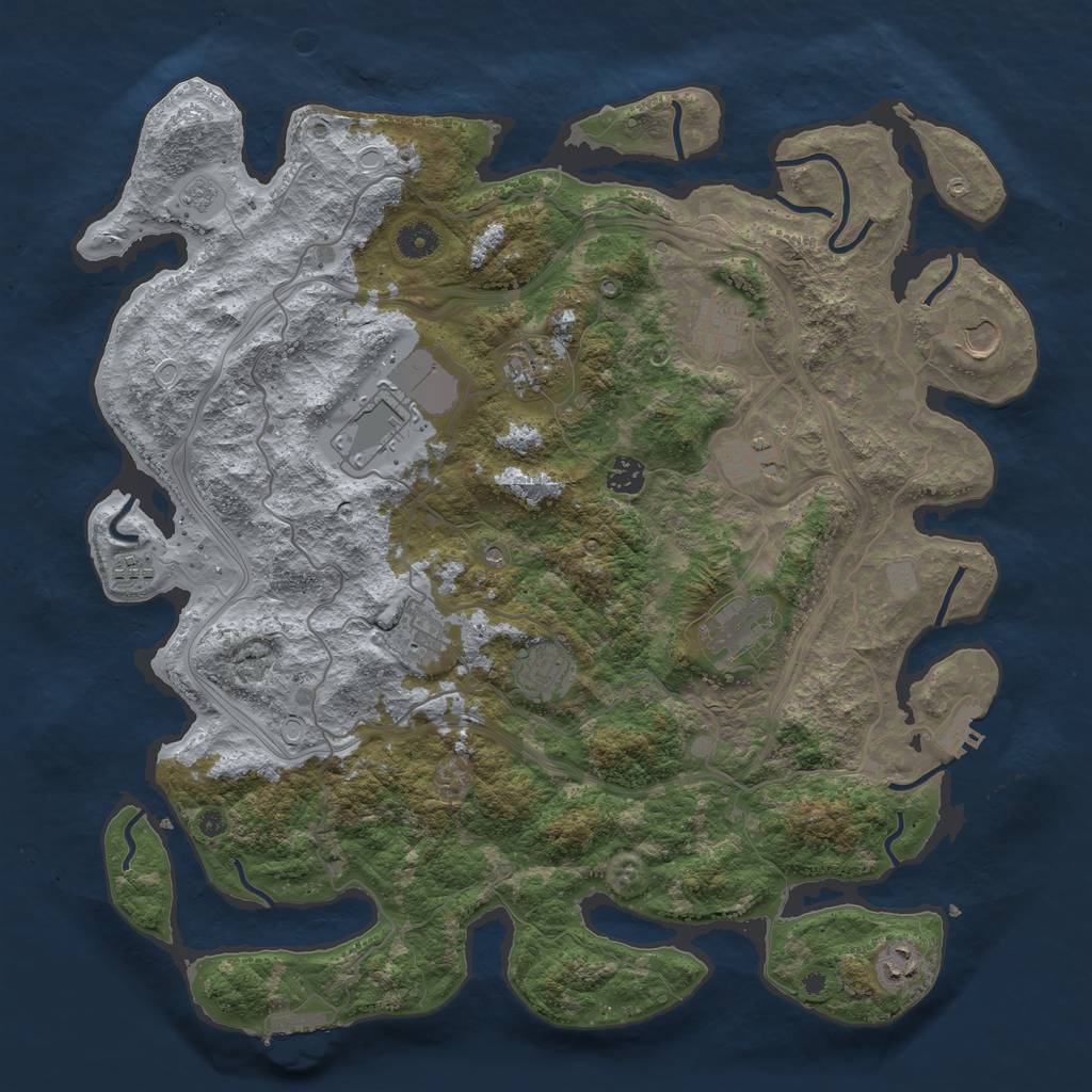 Rust Map: Procedural Map, Size: 4250, Seed: 388170351, 20 Monuments