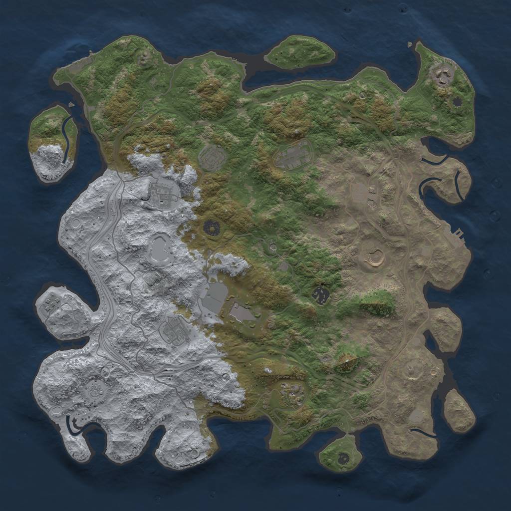 Rust Map: Procedural Map, Size: 4500, Seed: 1613813228, 20 Monuments