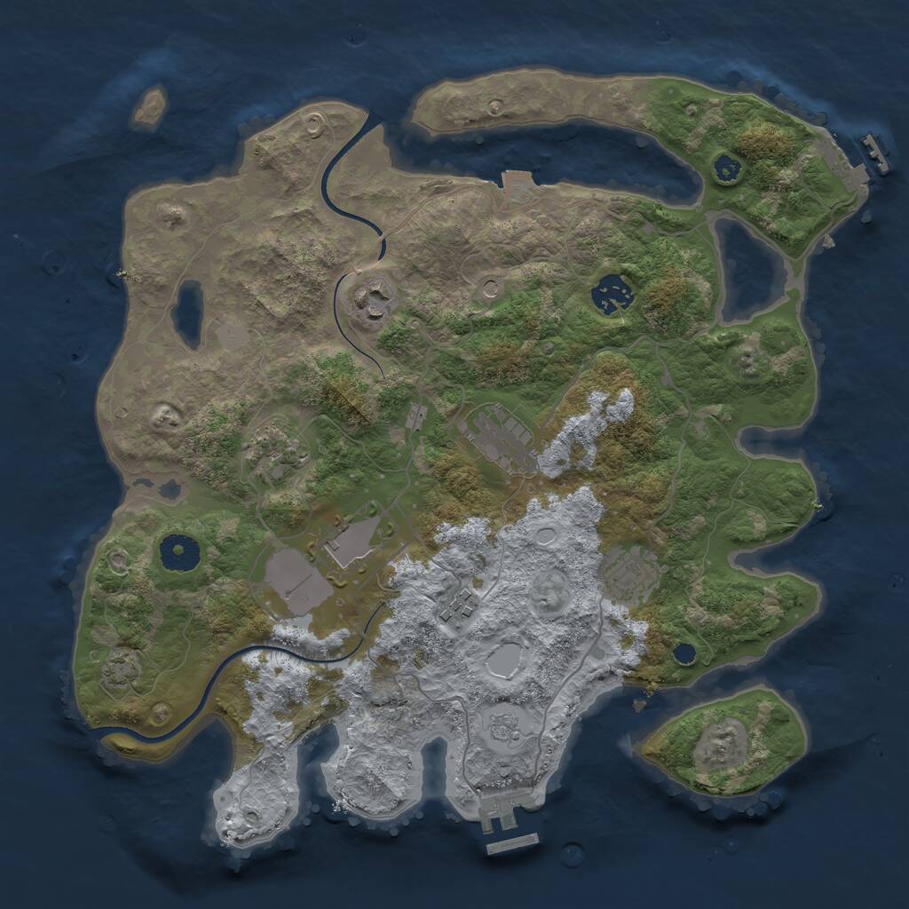 Rust Map: Procedural Map, Size: 3500, Seed: 1717212844, 13 Monuments