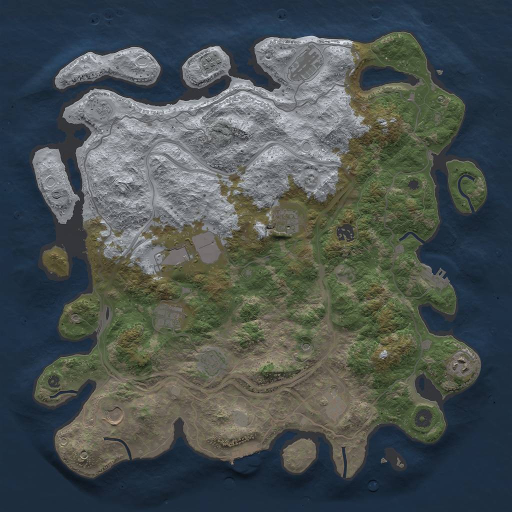 Rust Map: Procedural Map, Size: 4250, Seed: 71345577, 19 Monuments