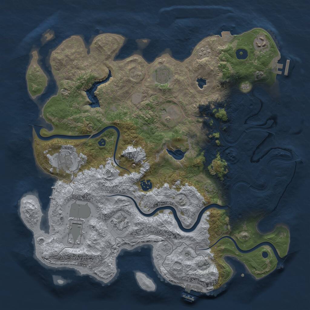 Rust Map: Procedural Map, Size: 4000, Seed: 326992, 14 Monuments