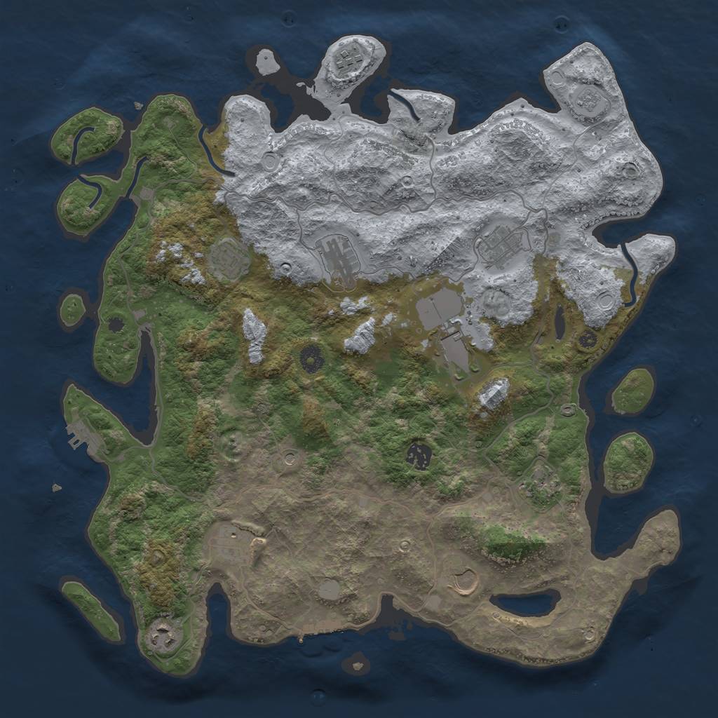 Rust Map: Procedural Map, Size: 4096, Seed: 429144809, 19 Monuments