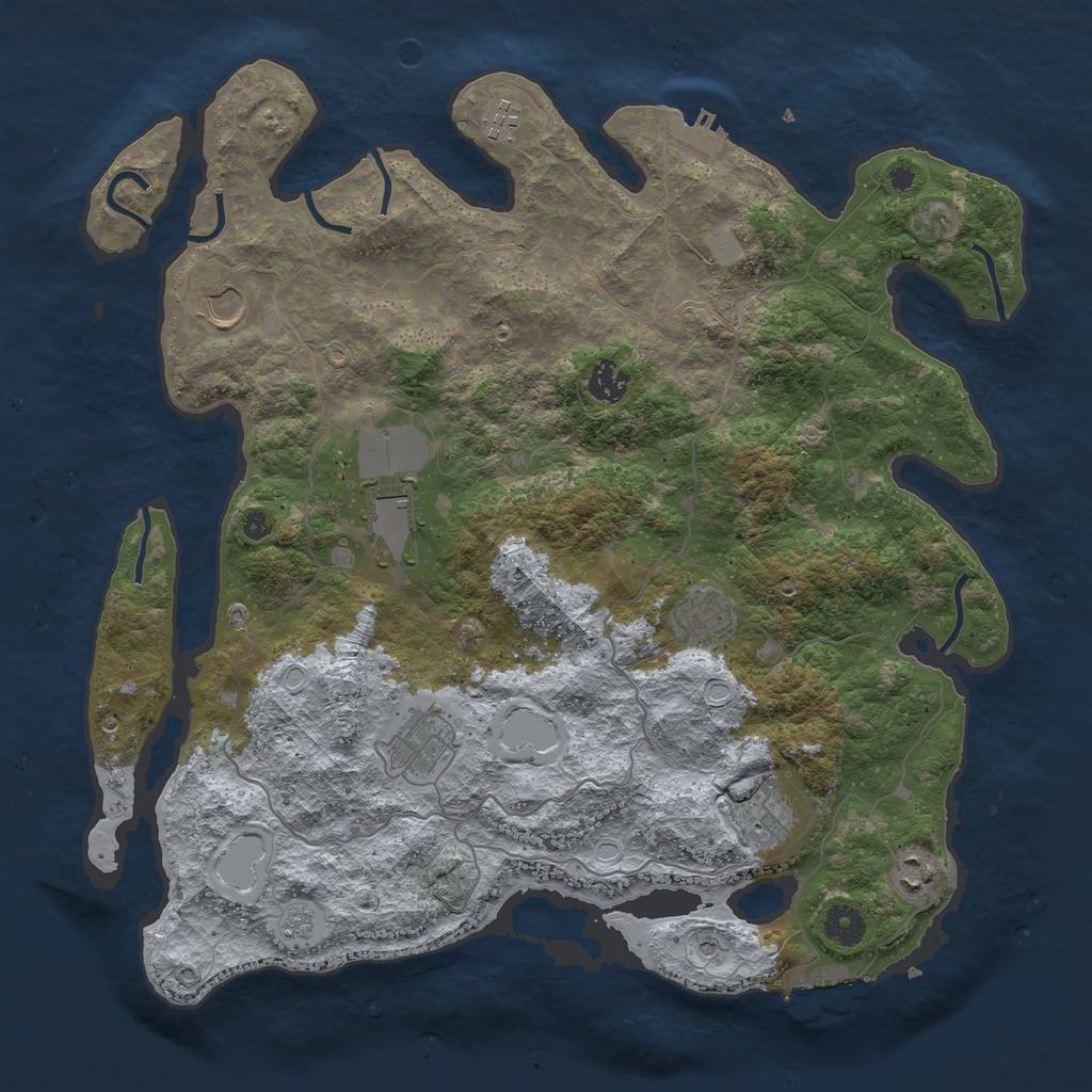Rust Map: Procedural Map, Size: 4000, Seed: 515477, 17 Monuments
