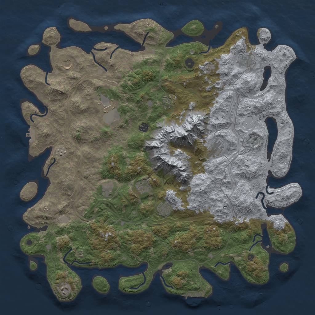 Rust Map: Procedural Map, Size: 5000, Seed: 67733073, 20 Monuments