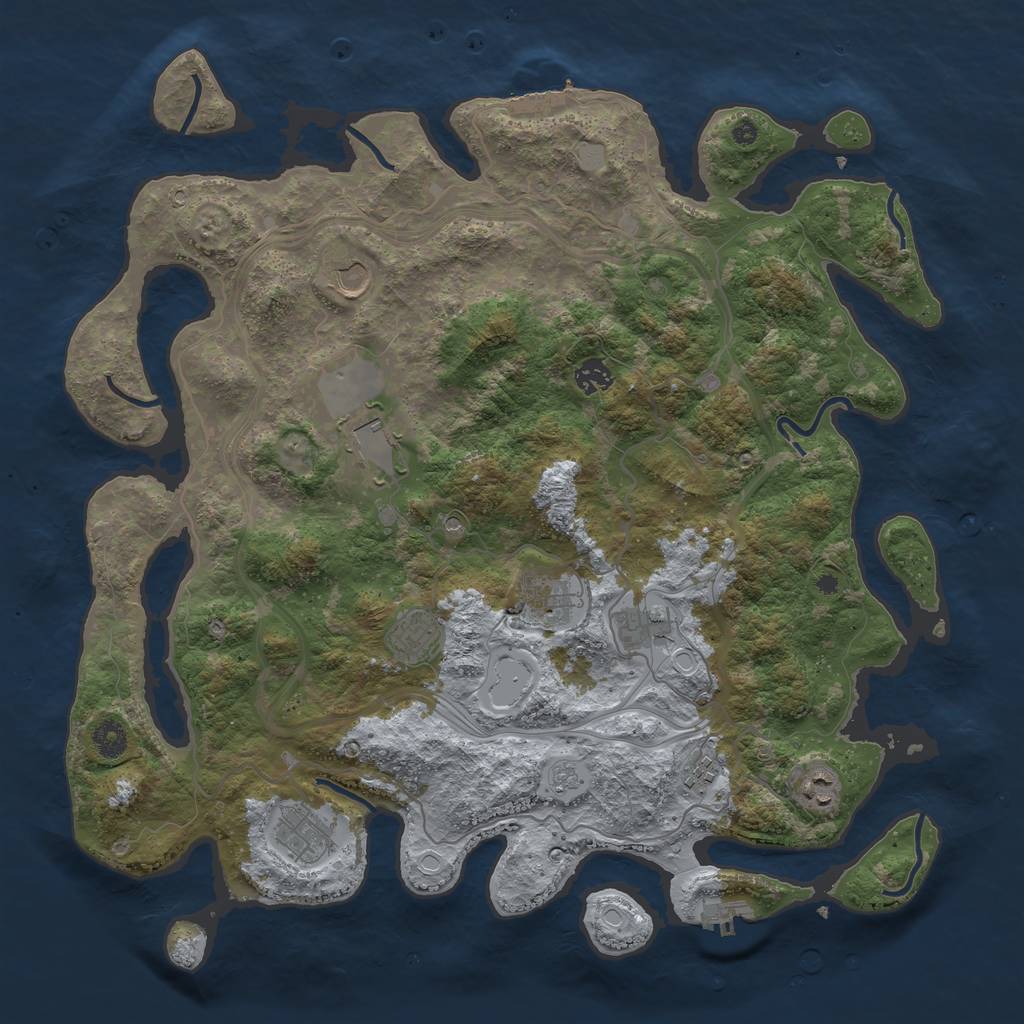 Rust Map: Procedural Map, Size: 4250, Seed: 23834775, 18 Monuments