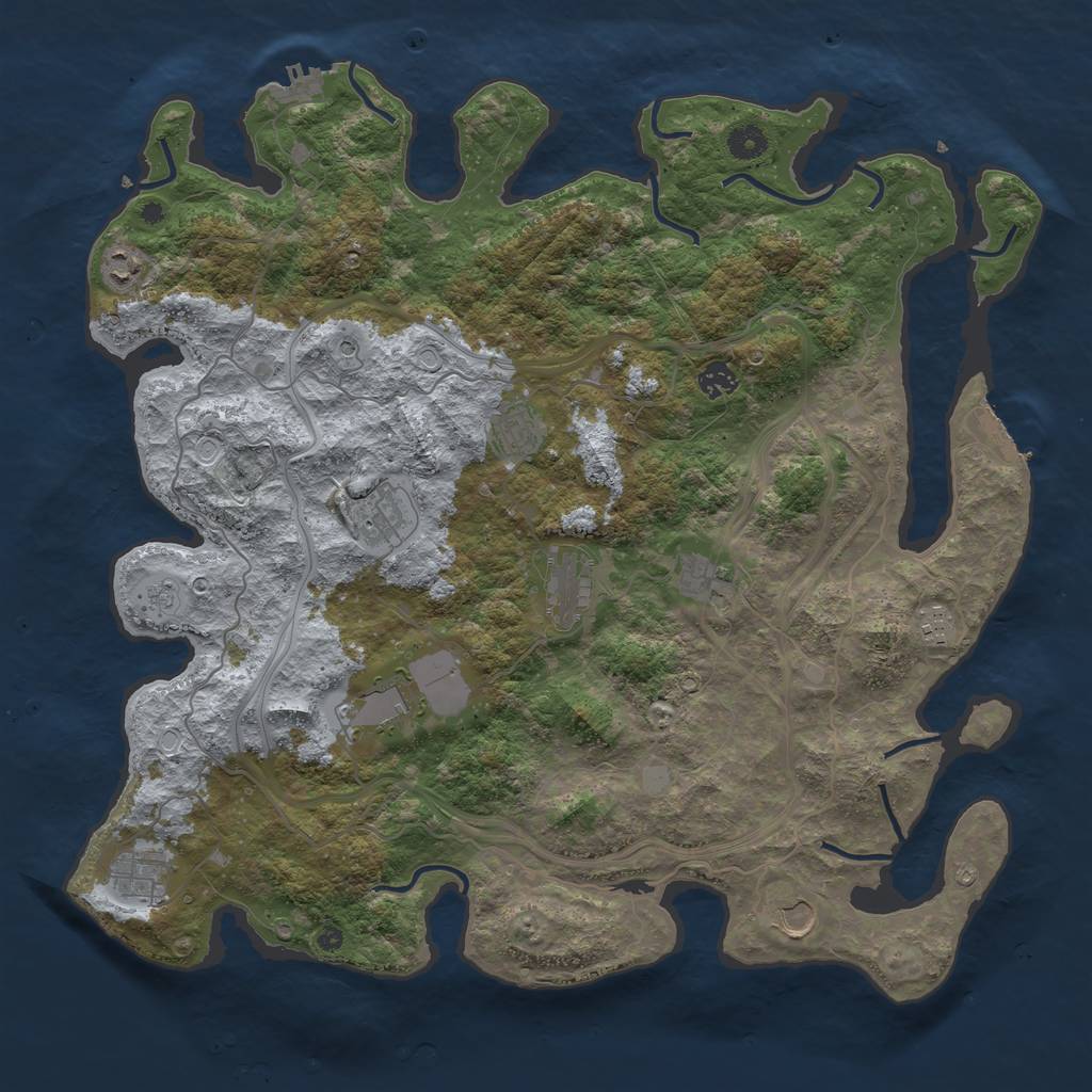 Rust Map: Procedural Map, Size: 4400, Seed: 314134414, 19 Monuments