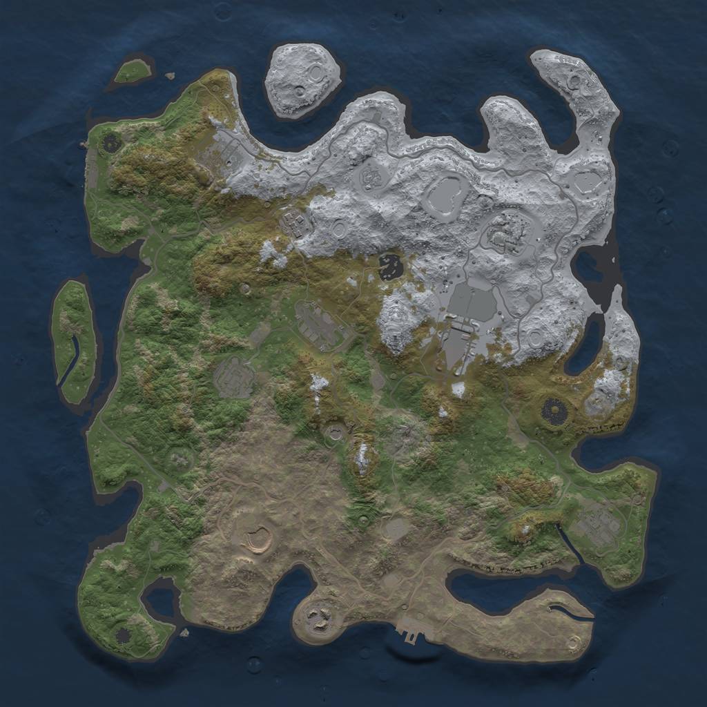 Rust Map: Procedural Map, Size: 4000, Seed: 170500, 19 Monuments