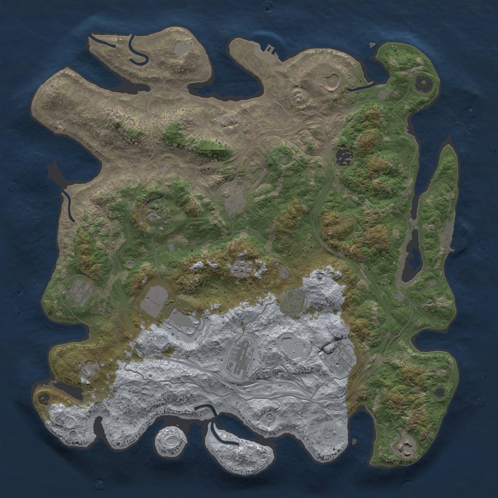 Rust Map: Procedural Map, Size: 4250, Seed: 2099691558, 20 Monuments
