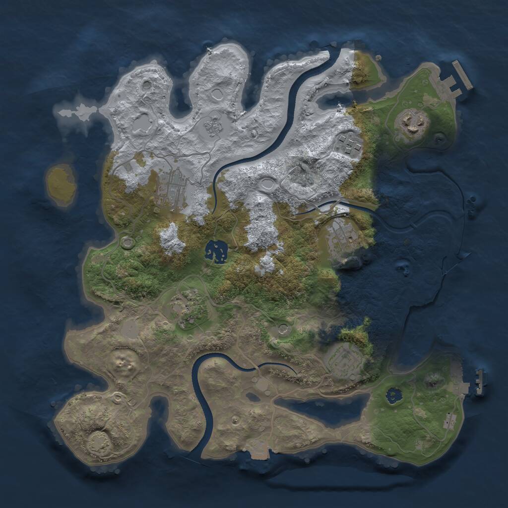 Rust Map: Procedural Map, Size: 3200, Seed: 18, 13 Monuments