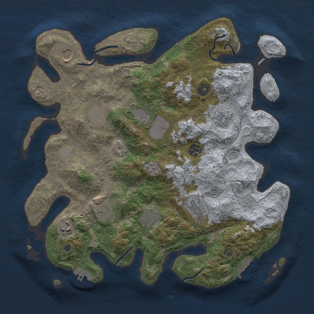 Rust Map: Procedural Map, Size: 3700, Seed: 15039575, 19 Monuments