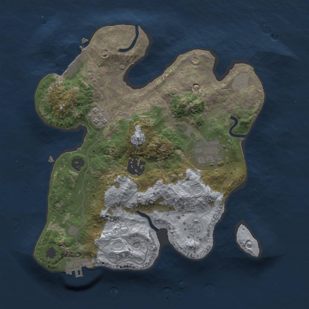 Rust Map: Procedural Map, Size: 2500, Seed: 13637, 12 Monuments