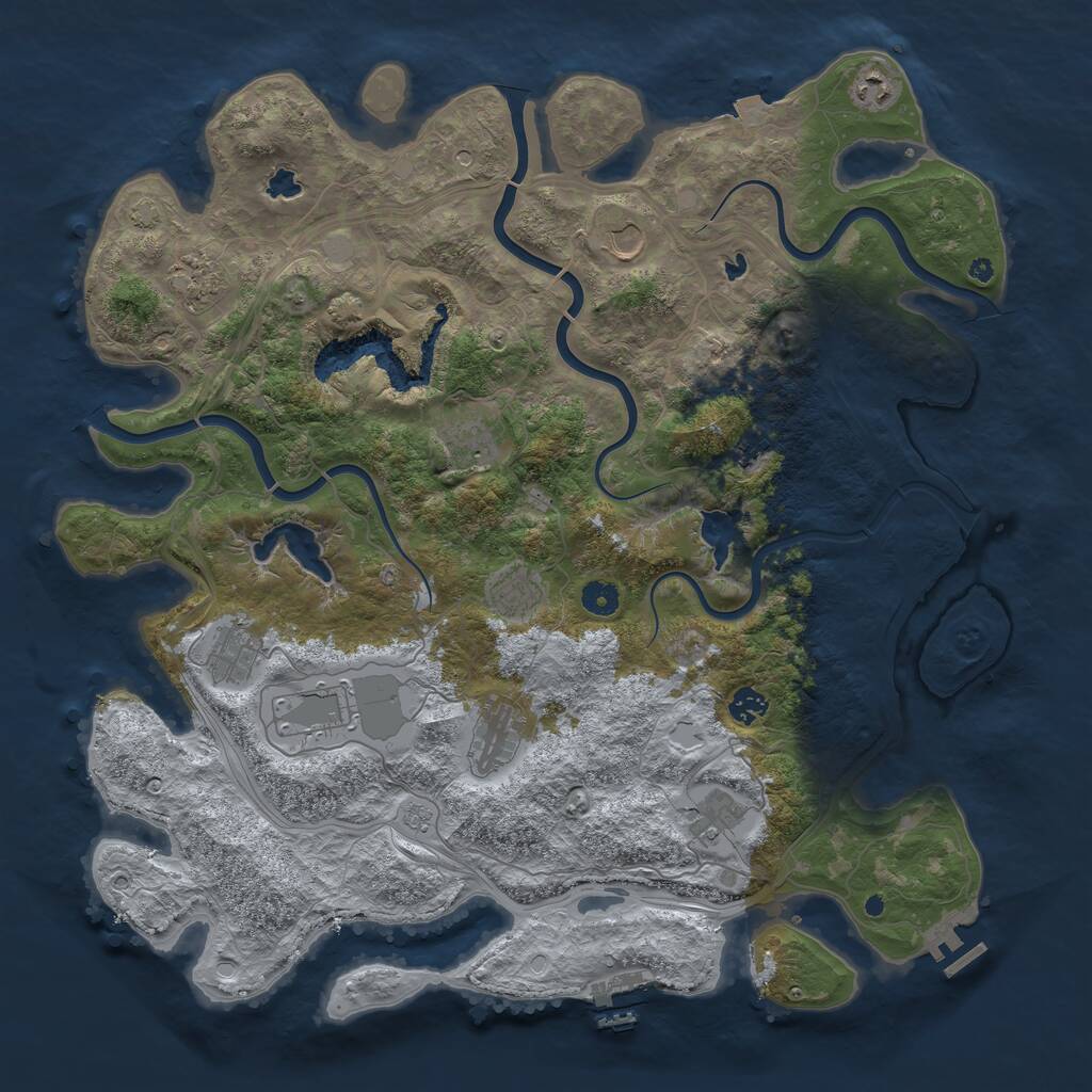 Rust Map: Procedural Map, Size: 4500, Seed: 480356946, 17 Monuments
