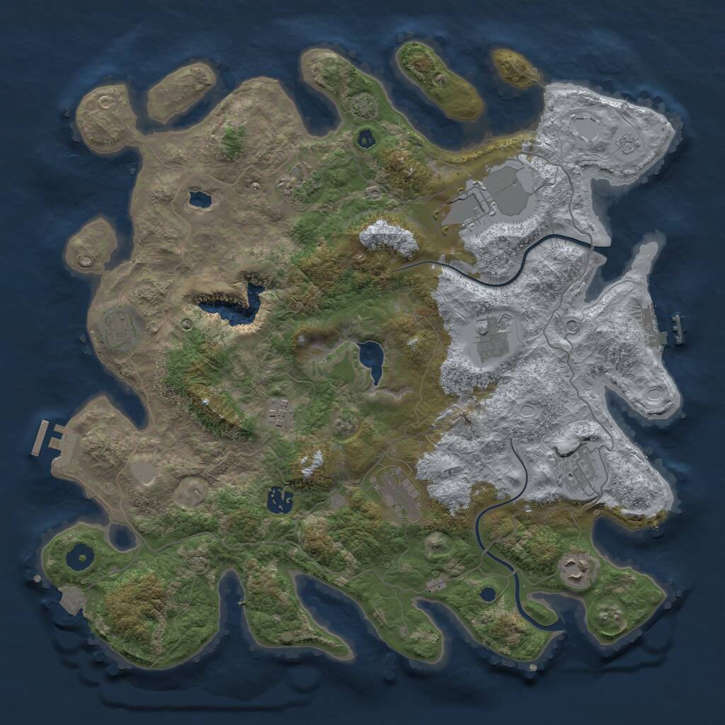 Rust Map: Procedural Map, Size: 4000, Seed: 259914604, 15 Monuments